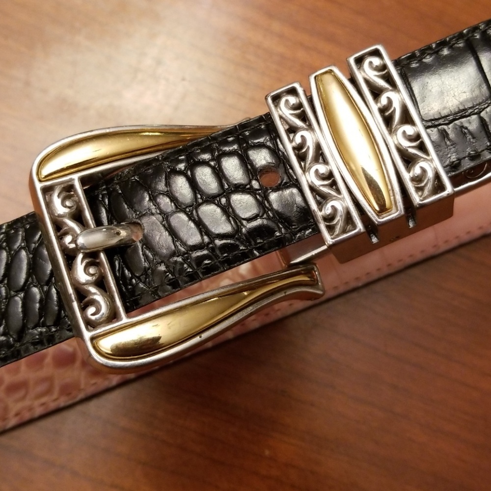 Brighton reversible belt black/blush pink